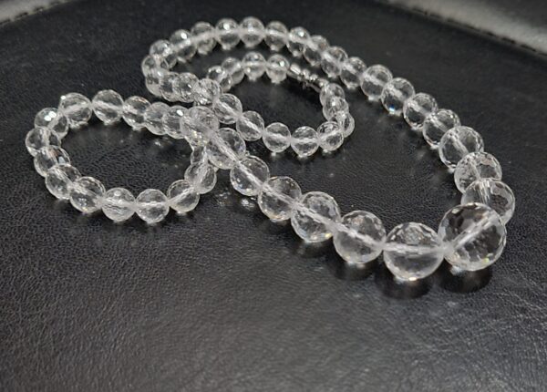 Authentic Diamond-Cut White Sphatik Necklace