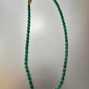 Green Onyx Gemstone Drop Shape Necklace