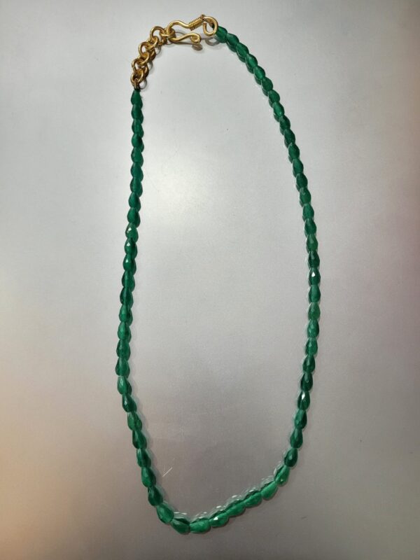 Green Onyx Gemstone Drop Shape Necklace