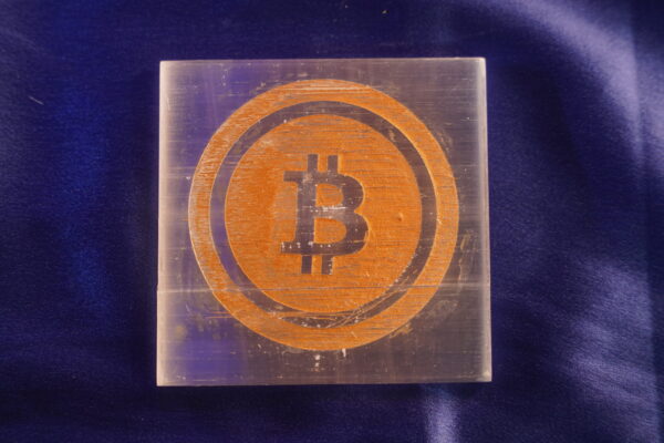 Bitcoin Selenite Plate
