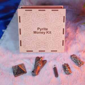 Pyrite Money Kit Containing Pyrite Fairy, Small Pyrite Stone, Pyrite Ganesha , Pyrite Pendent