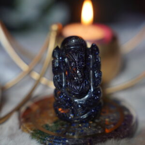 Blue Goldstone Crystal Ganesha