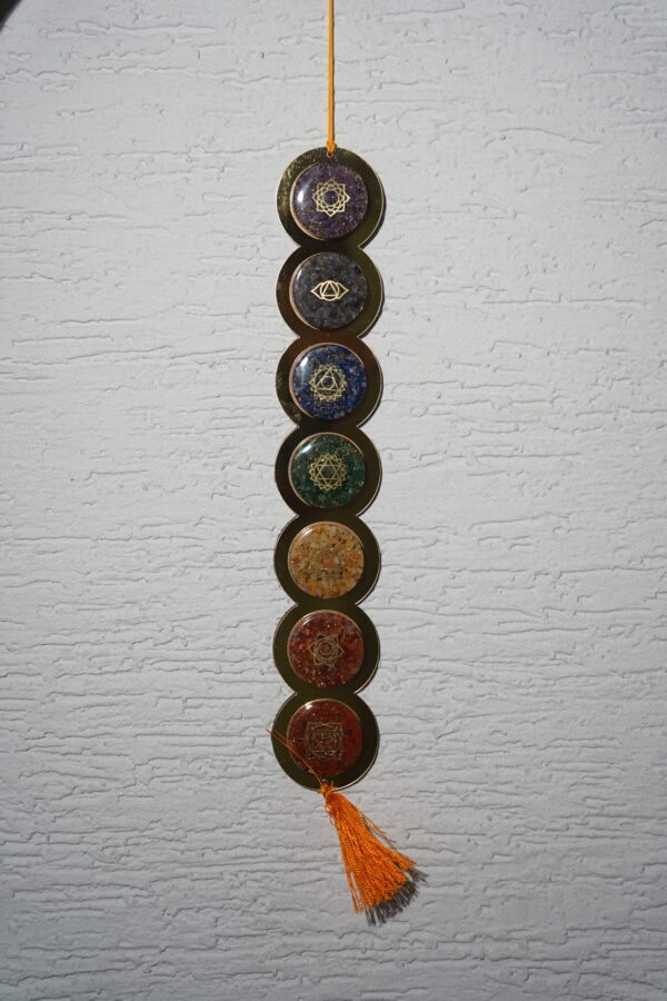 7 Chakra Round Stone Hanging