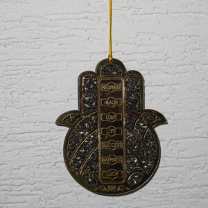 Pyrite Crystal Blessing Wealth Hand , wall hanging.