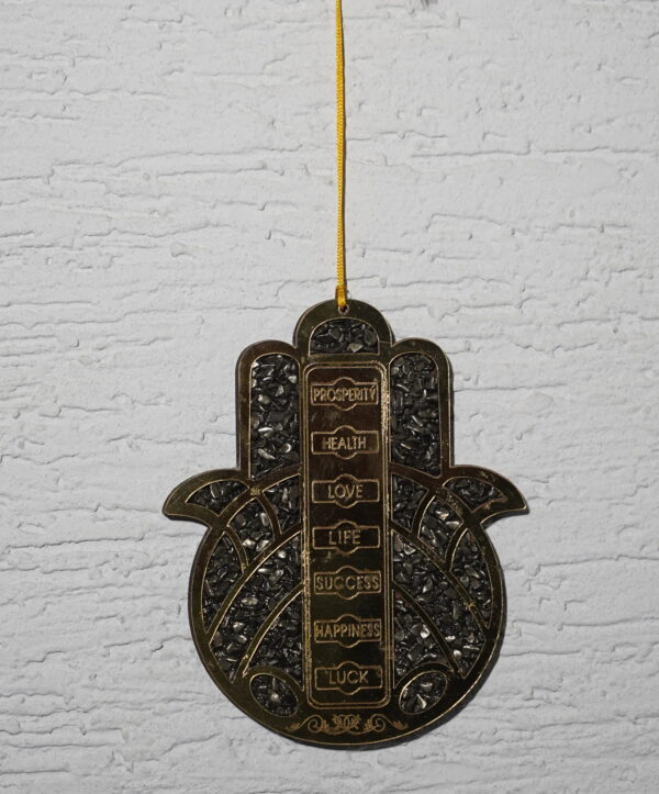 Pyrite Crystal Blessing Wealth Hand , wall hanging.