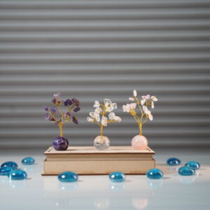 Stone Trees Set (Amethyst , Clear Quartz , Rose stone)