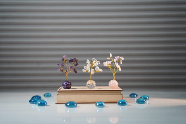 Stone Trees Set (Amethyst , Clear Quartz , Rose stone)