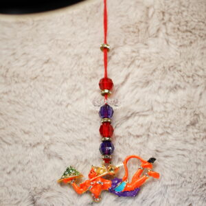 Flying Lord Hanuman with Metal Parvat Multicolor Car/Wall Hanging