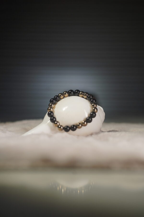 Golden Hematite and Black Tourmaline Bracelet
