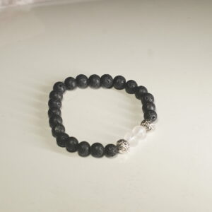 Lava Stone and Sphatik OM Bracelet
