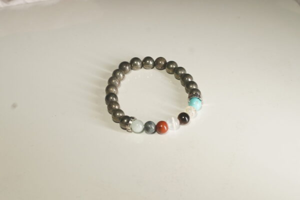 7 Chakra Pyrite Bracelet