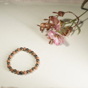 Golden Hematite and Rudraksha Bracelet