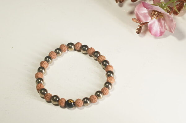 Golden Hematite and Rudraksha Bracelet