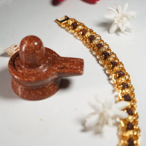 Gold Plated Rudraksha Chain Bracelet