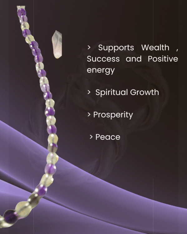 Diamond cut Natural Citrine and Amethyst Stone Necklace